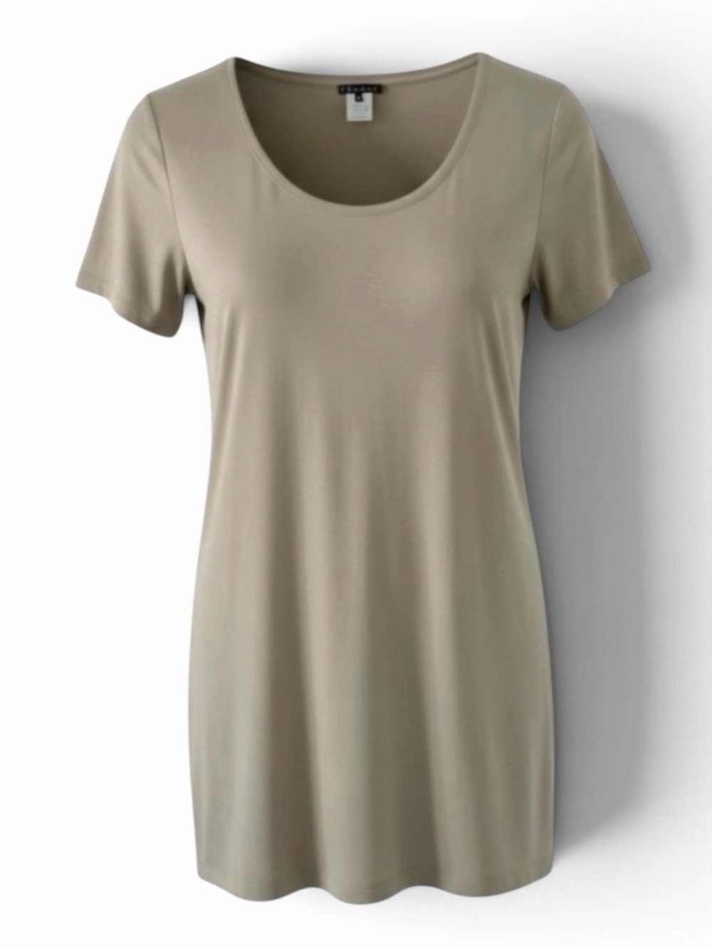 Theory Light Tan Scoop Neck Short Sleeve T-Shirt Size Medium